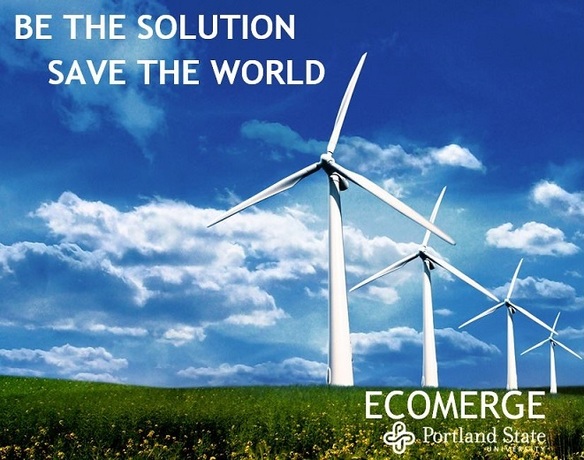 Ecomerge from PSU image depicting wind power for sustainability